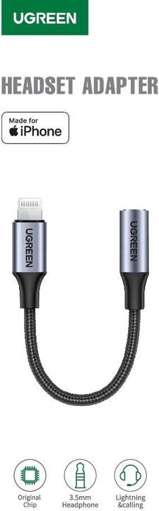 Actual product image Ugreen Lightning to 3.5mm Jack Adapter (Lightning, 3.5mm socket)