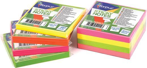 Forpus Sticky notes, Neon, 75x75mm, Orange (1x80) (75 x 75 mm)