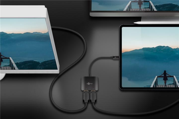 Produktbild Goobay USB-C-Adapter auf 2x DisplayPort (USB Typ-C, 12 cm)