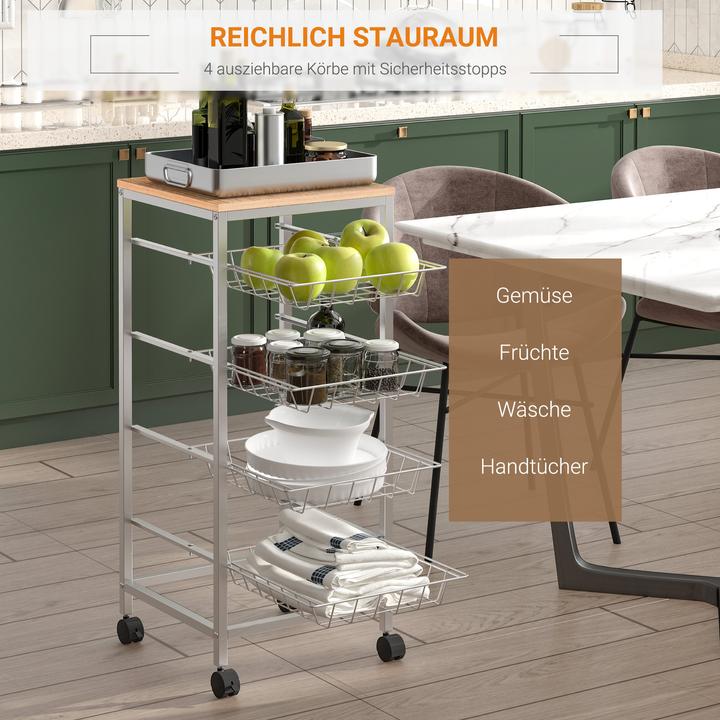 Image du produit Homcom Chariot de cuisine