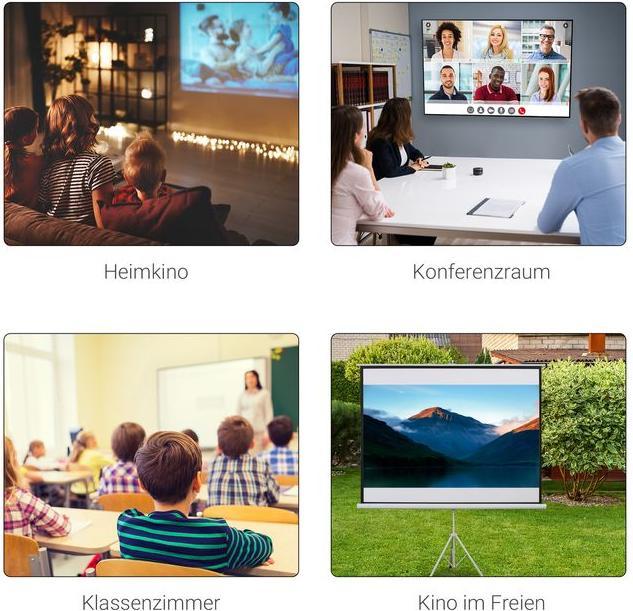 Produktbild Swisshandel24 Beamer Leinwand mit Stativ, 4:3 Projektionsfläche, 84 Zoll Präsentationswand (84", 4:3)
