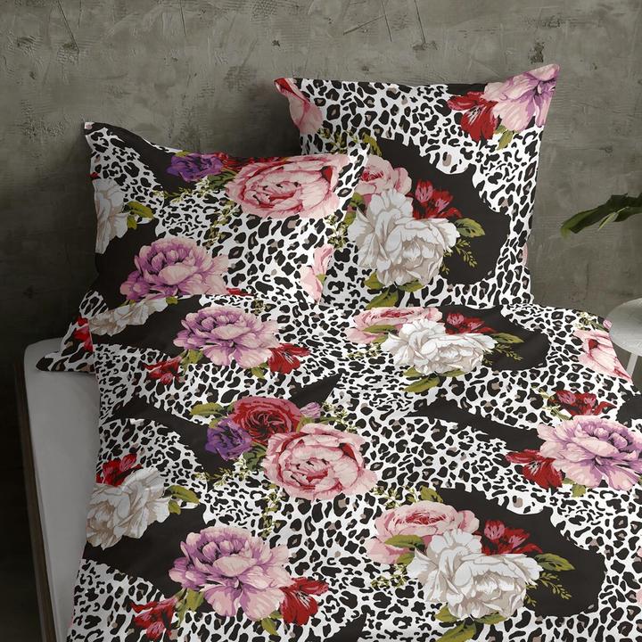 Actual product image Casatex Satin Bed Linen Neldy black-rose (Bedding set, 155x220 cm + 80x80 cm)
