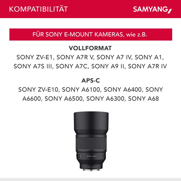 Actual product image Samyang AF 85mm f/1.4 FE II Sony E (Sony E, full size)