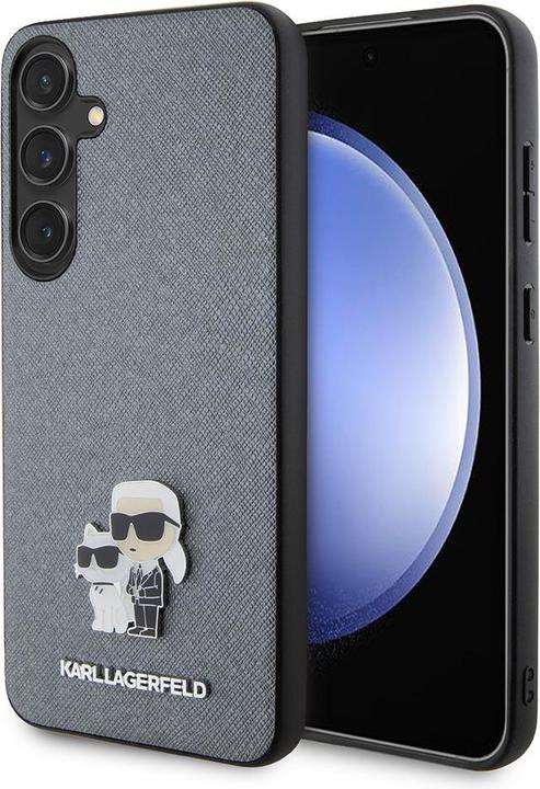 Immagine prodotto Karl Lagerfeld KLHCMPSAKCMPG + S926 valigetta rigida/ grigio Saffiano Karl & Choupette Spilla in metallo (Samsung Galaxy S24+)