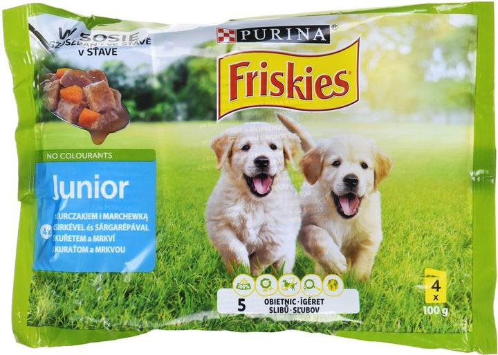 Actual product image Purina FRISKIES Junior Chicken with Carrots - Wet Food for Dogs - 4x100g (Junior, 4 pcs., 400 g)