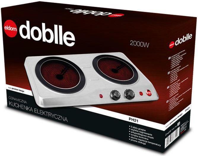 Actual product image Eldom Ceramic stove PH21 with double burner