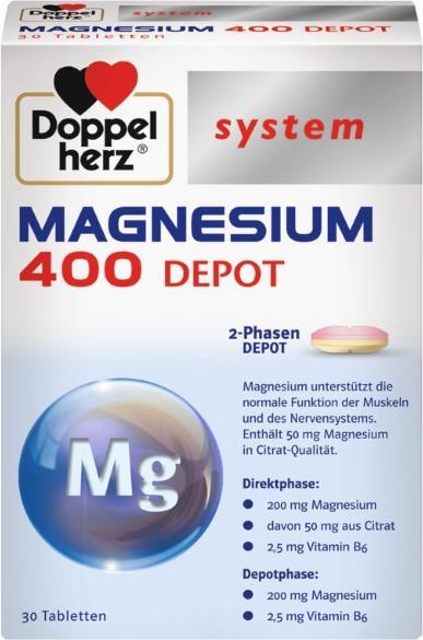 Immagine prodotto Doppelherz sistema Magnesio 400 Compresse Depot, 30 compresse (30 Pezzo/i, Pillole, 48 g)