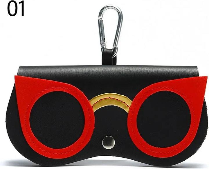Only-Bags.Store Cartoon Portable Sun Eye Glasses Box PU Leder Brillenetui Sonnenbrille
