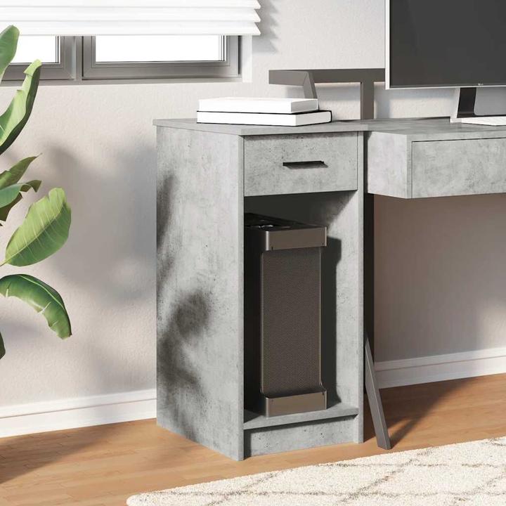 Productafbeelding VidaXL Computerkast met lade beton grijs 35x45x77 cm PC-kast (35 x 45 x 77 cm)