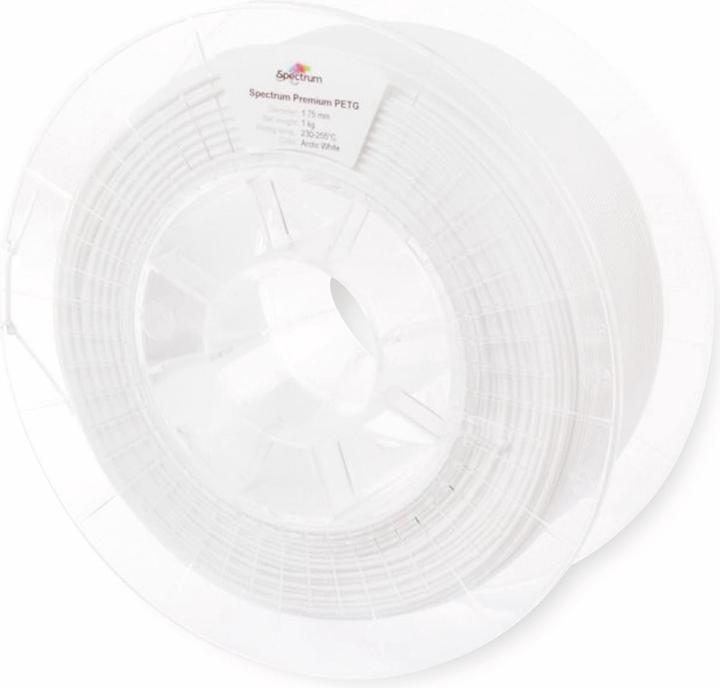 Productafbeelding Filament / PETG / ARCTIC WHITE / 1.75 mm / 1 kg (PETG, 1.75 mm, 1000 g, Wit)