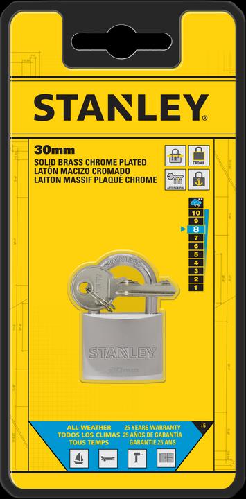Actual product image Stanley Brass padlock 30mm