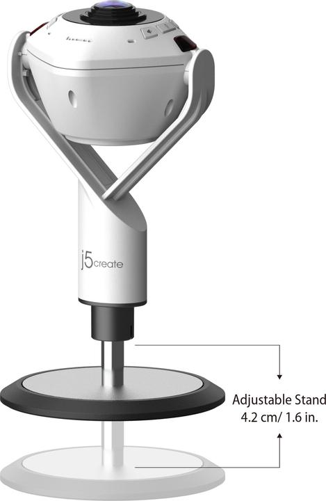 Actual product image j5Create JVU368-N Webcam con teconologia AI a 360° con vivavoce (2.10 Mpx)