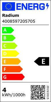 Etichetta energetica Radium Lampada a LED (E27, 4 W, 470 lm, 1 x, E)