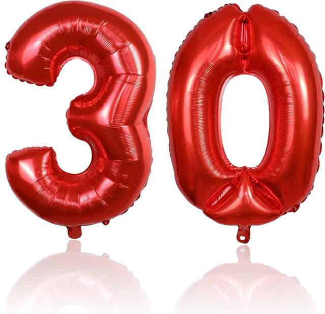 Actual product image Hermex Number balloon number 30 foil balloon balloon helium balloon red 81cm (1 x)