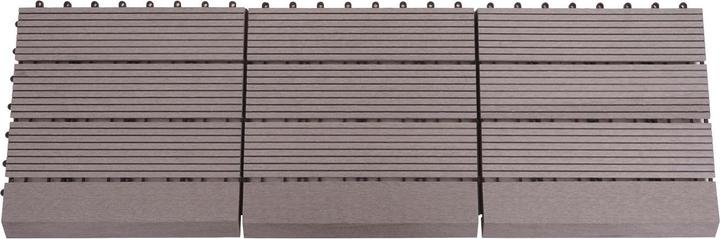Actual product image Swisshandel24 WPC floor tile Rhone + border, wood look balcony/terrace, 11x each 30x30cm = 1sqm Premium grey li (11 x, 30 x 30 cm)