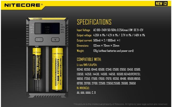 Produktbild Nitecore New i2 (1 Stk., 18650, Ladegerät ohne Akku)