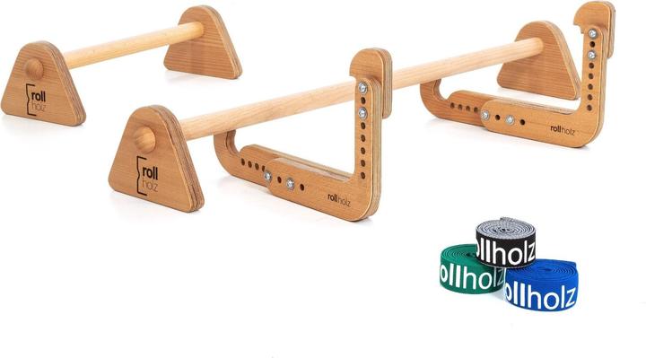 Produktbild Rollholz Klimmzugstange verstellbar inkl. Barren & Bänder