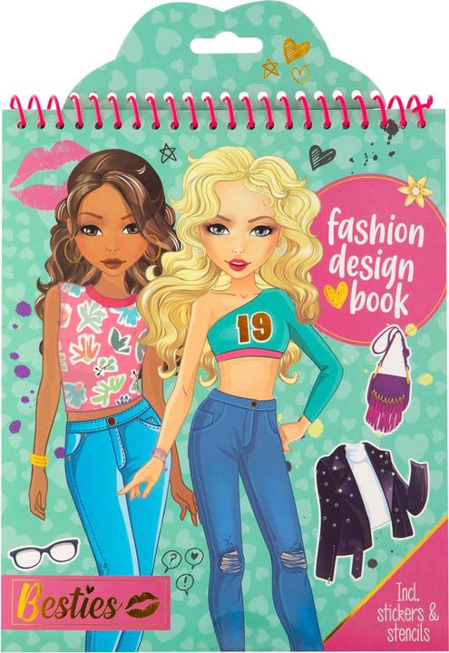 Actual product image Besties Fashion Design Colouring Book with Stickers, 20 sheets