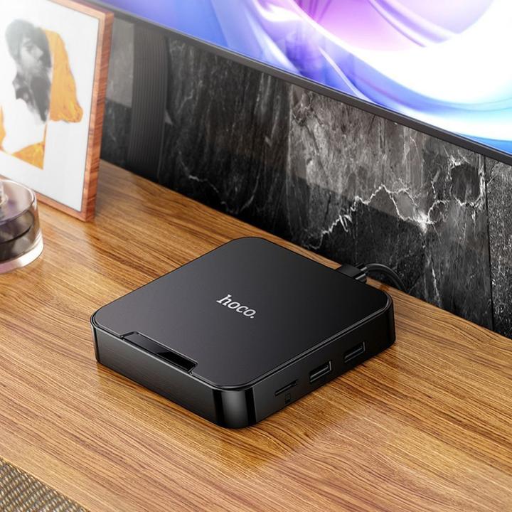 Actual product image Hoco Headphone with microphone TV box WiFi HD DQ08 black (16 GB, Android 10)