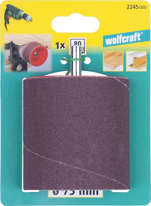 Actual product image wolfcraft wolfcraft 1 sanding drum shaft 8mm, ø75x80mm (80)