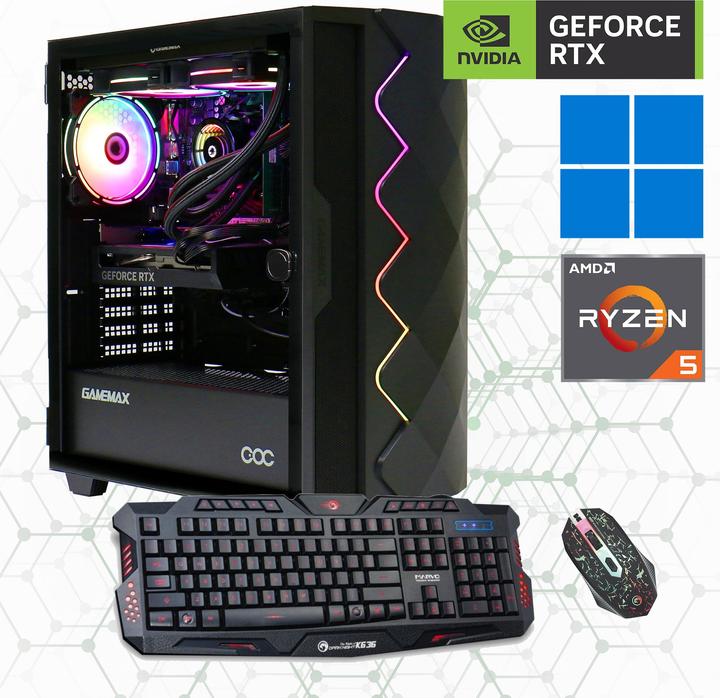 Image du produit Hyrican Gamemax Diamond BK 7166 - Ryzen 5 5500 - 16GB RAM - 1GB SSD - GeForce RTX 4060 (AMD Ryzen 5 5500, 16 Go, 1 Go, GeForce RTX 4060)
