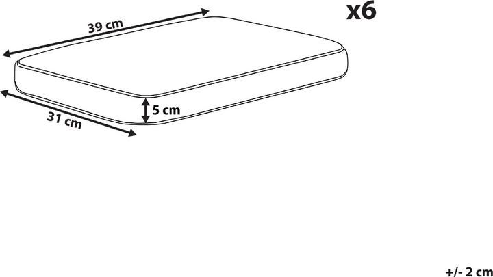 Produktbild Beliani Sitzkissen für Stuhl TOLVE 6er Set gelb / weiss gestreift 31 x 39 x 5 cm (39 x 31 cm)