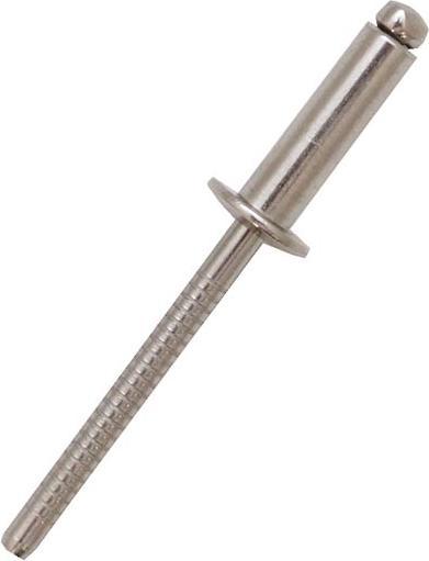 Produktbild Rs Pro Blind Niet, Ø 3.2mm x 8mm, Grau, Edelstahl, 3.3mm aus Edelstahl, min. 3mm, max. 5mm