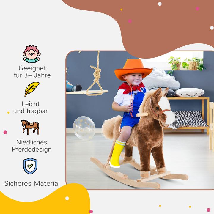 Produktbild Homcom Plüsch-Schaukelpferd für Kinder