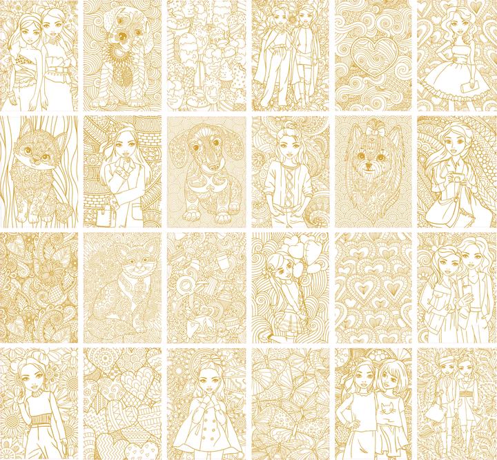 Actual product image Besties Luxury colouring book with foil, A4, 24 sheets