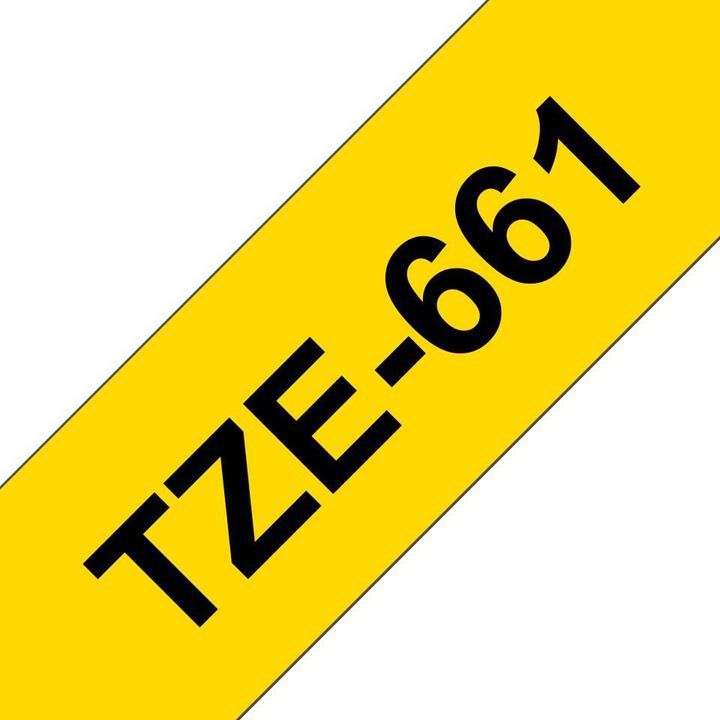 Brother Tze-661 (3.60 cm, Schwarz, Gelb)