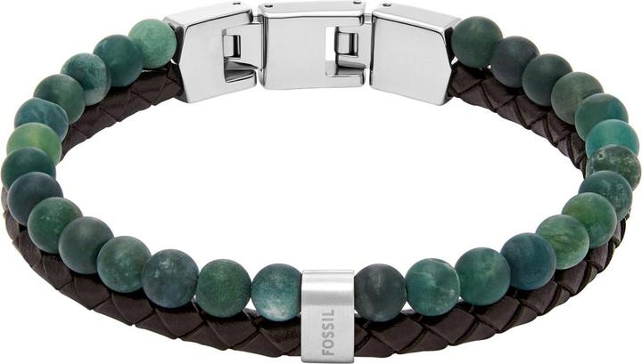 Fossil Armband JEWELRY (21.50 cm, Leder, Edelstahl)