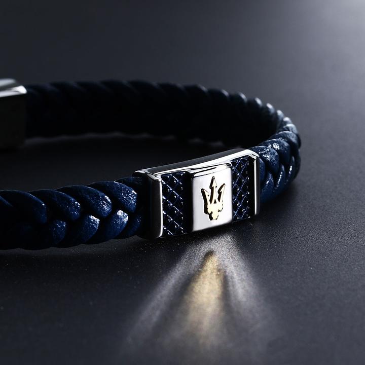 Produktbild Maserati Armband (19 cm, Edelstahl, Leder)