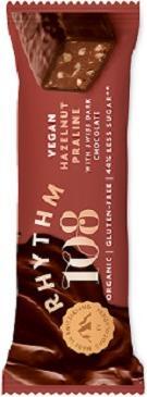 Immagine prodotto Rhythm 108 Deeelicious Barretta di cioccolato fondente svizzero alla nocciola e pralina Bio (33 g)