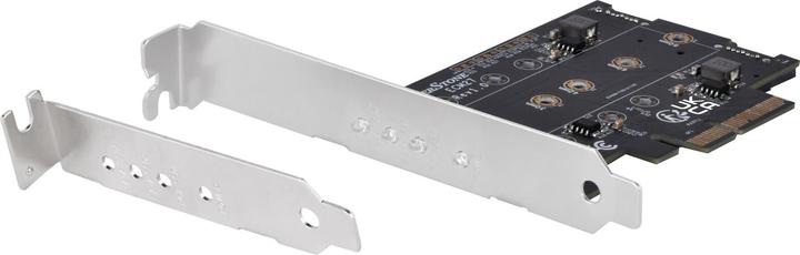 Actual product image Silverstone SST-ECM27 M.2/SATA adapter card, PCIe 4.0, 1x M-Key, 2x SATA 6G - low profile