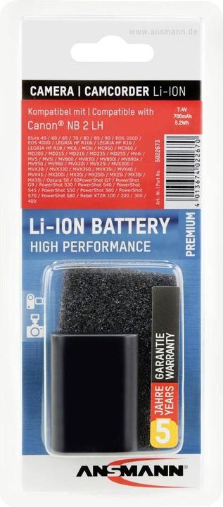 Image du produit Ansmann Canon NB-2LH Batterie (Batterie)