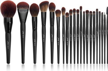 Jessup Set de pinceaux de maquillage professionnel 21Pcs Black Complete Collection Synthetic Hair Brushes (Set)