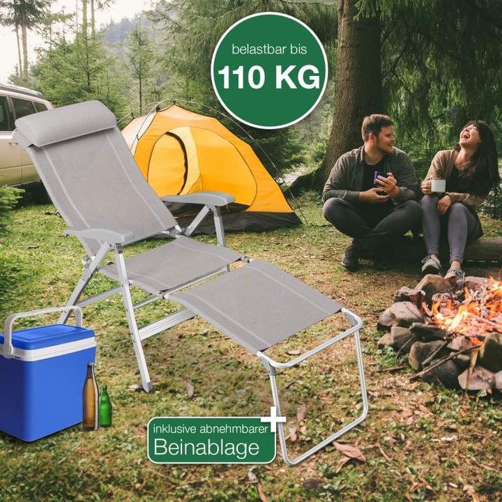 Immagine prodotto Aktivshop Sedia pieghevole da campeggio attiva con poggiagambe