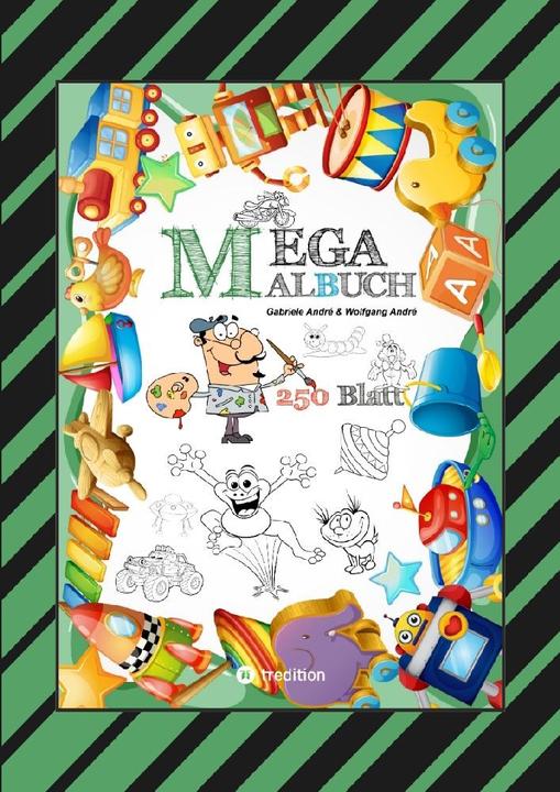Actual product image Mega Malbuch - 250 Seiten - Lustige Motive - Spannende Themen - Verschiedene Welten - Ein Abenteuer