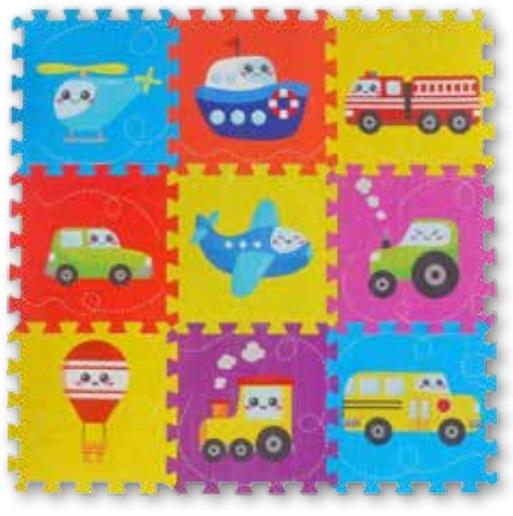 Produktbild Knorrtoys Puzzlematte - „Fahrzeuge“/9-tlg./30 cm (86 x 86 cm)