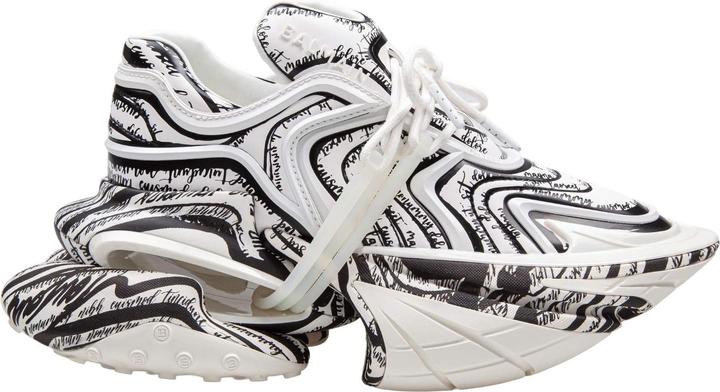 Balmain sneakers unicorn wave with "lettera damore" writing color black/white