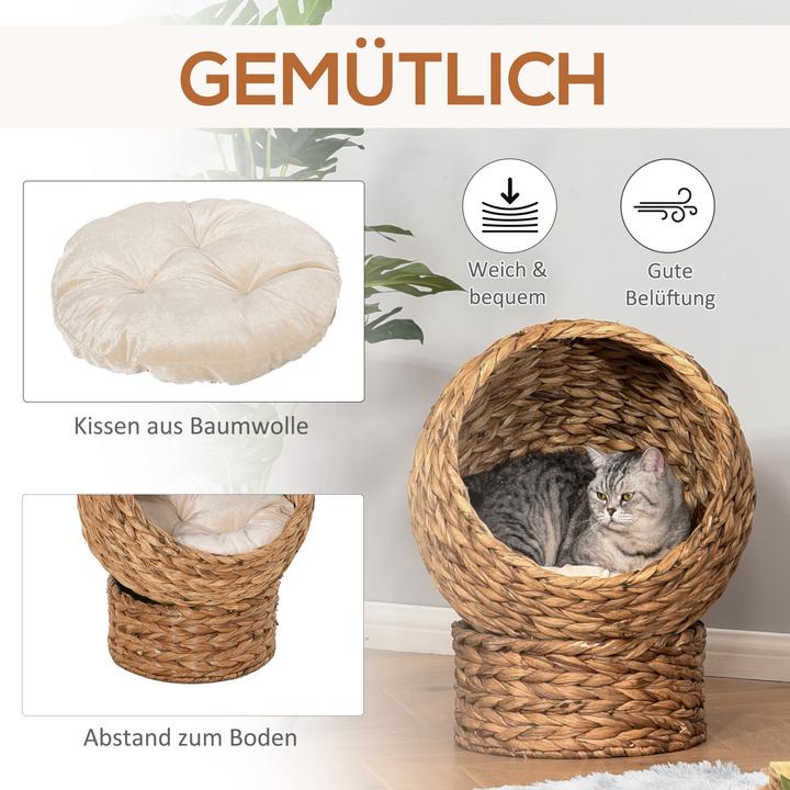 Immagine prodotto PawHut Casa per gatti in rattan intrecciato (Gatto)