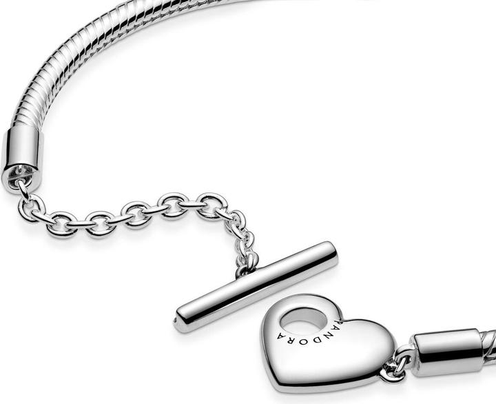 Produktbild Pandora Snake Chain T-bar Heart Armband (18 cm, Sterling Silber 925)