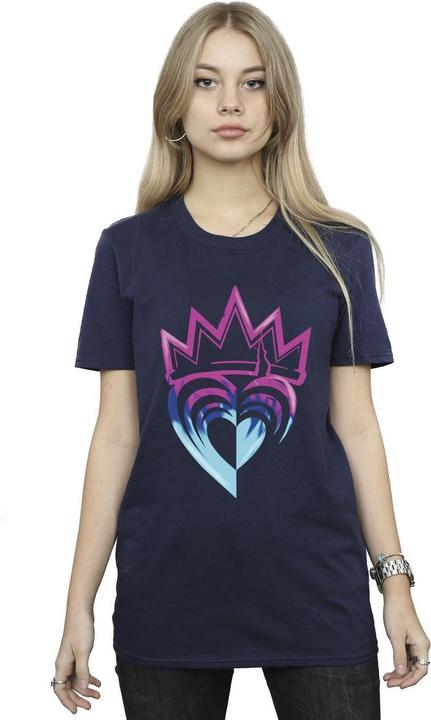 Actual product image Disney Womens/Ladies Descendants Pink Crown Cotton Boyfriend T-Shirt (S)