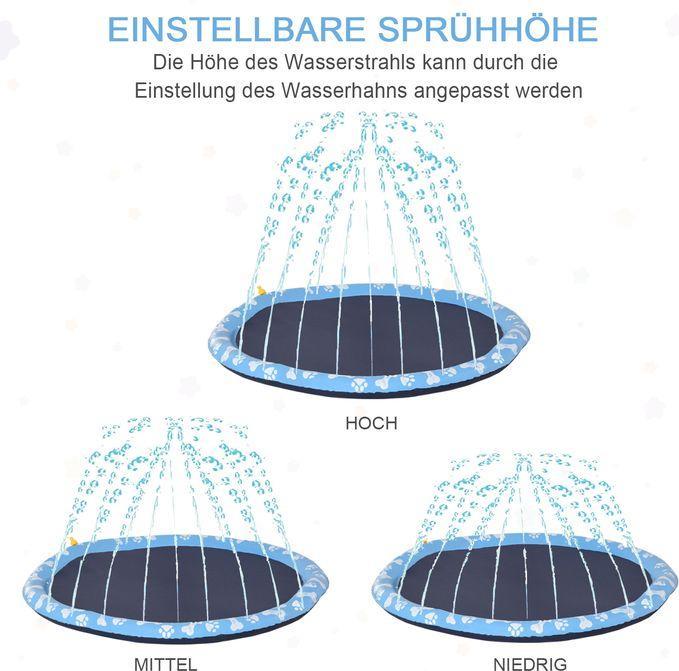 Actual product image Swisshandel24 170 cm Splash Sprinkler Pad for dogs Splash water play mat Water sprinkler Anti-slip Outdoor P (Dog pool)