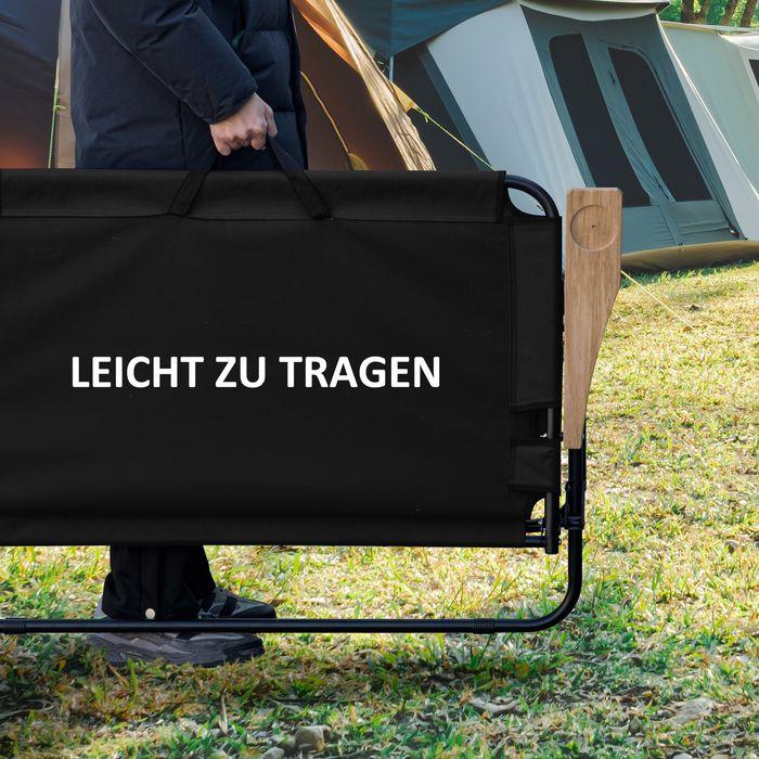 Actual product image Swisshandel24 Campingstuhl 2-Sitzer klappbar tragbar Gartenstuhl Regiestuhl bis 160 kg Schwarz