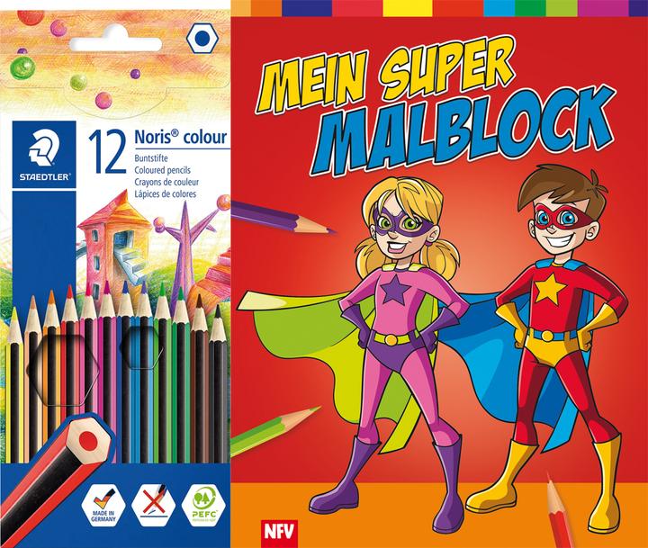 Actual product image My Super Colouring Pad incl. 12 Staedtler Crayons