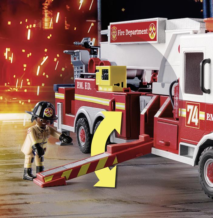 Immagine prodotto Playmobil Veicolo antincendio: scala a torre US (70935, Playmobil Città d'azione)