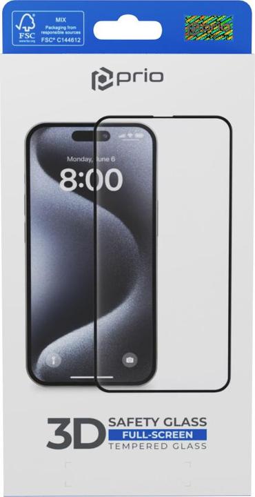 prio Protezione dello schermo in vetro blindato 3D (1 Pezzo/i, Apple iPhone 16e)