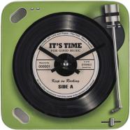 Produktbild Ootb Glas-Wanduhr, Plattenspieler, 20 x 20 cm