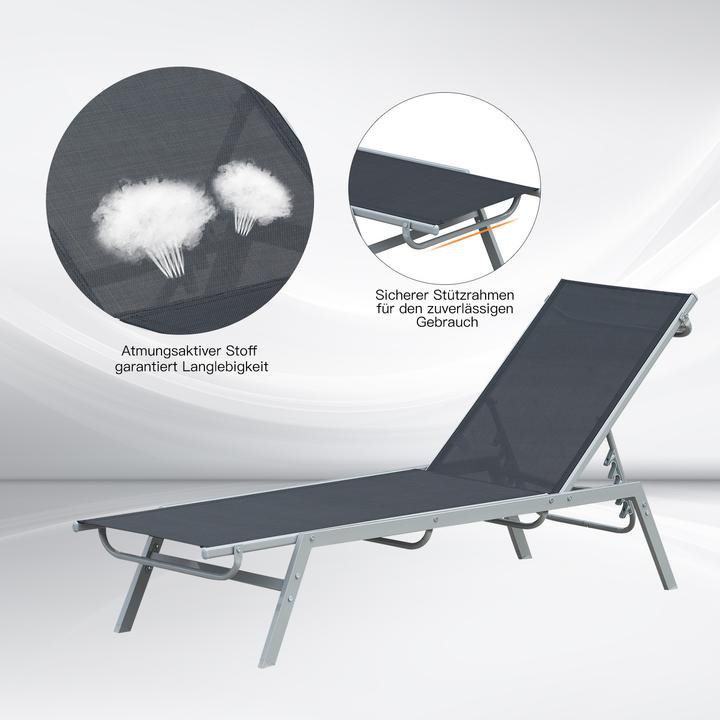 Actual product image Outsunny Garden lounger with adjustable backrest (170 cm)